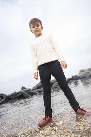 Blumint Boys Cable Knit Sweater Cream