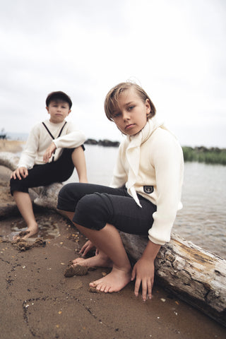 Blumint Boys Crest Embellished Sweater Cream