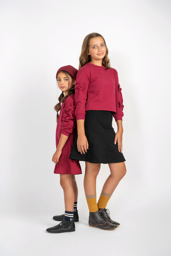 Kix Girls Bows Sweat Dress Plumberry