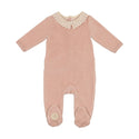 Mon Tresor Baby Tiny Eyelet Footie Rose Smoke