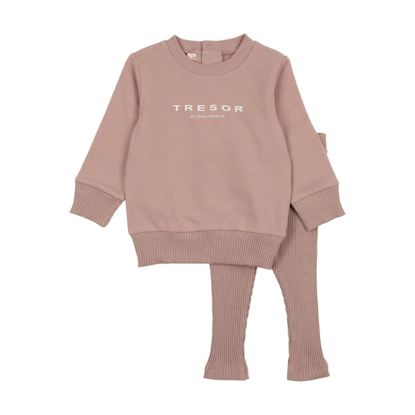 Mon Tresor Baby Tresor Cosy Cotton Ensemble Cameo Rose