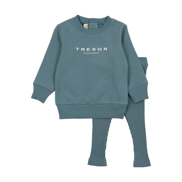 Mon Tresor Baby Tresor Cosy Cotton Ensemble Spring Blue