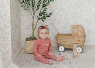 Mon Tresor Baby Tresor Cosy Cotton Ensemble Cameo Rose