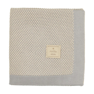 Buy pearl-blue Mon Tresor Baby Two-Tone Knit Blanket