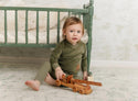 Mon Tresor Baby V-Neck Emblem Ensemble Sage