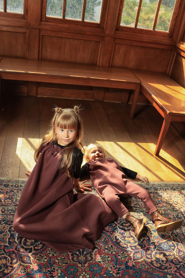 Dinky Girls Sleeveless Robe Burgundy
