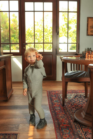 Dinky Baby Suspender With Cardigan Grey
