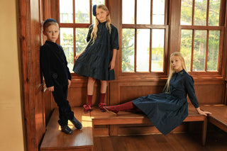 Dinky Girls Teens Taffeta 2Pc Navy