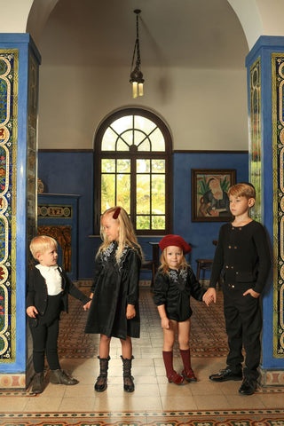 Dinky Girls Velvet Dress Black