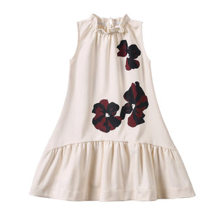 Dinky Girls Low Waisted Jumper With Flowers Cream