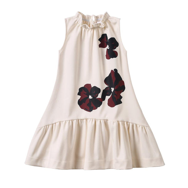 Dinky Girls Low Waisted Jumper With Flowers Cream