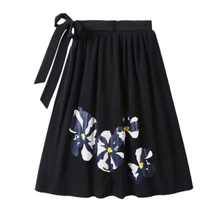 Dinky Girls Teens Black Skirt With Flowers