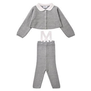 Dinky Baby Suspender With Cardigan Grey