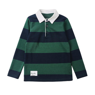Dinky Boys Striped Polo Green/Blue