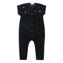 Dinky Baby Velvet Robe With Colored Stones Black