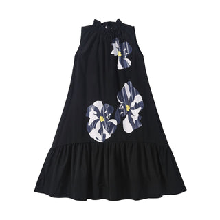 Dinky Girls Low Waisted Jumper With Flowers Black
