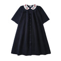 Dinky Girls Black Robe With Cherries On The Collar