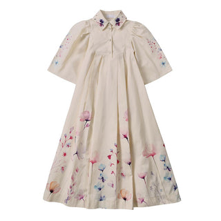 Dinky Girls Off White Gown With Flowers