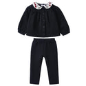 Dinky Baby 2Pc Black Robe With Cherries On The Collar