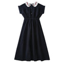 Dinky Girls Black Robe With Cherries On The Collar