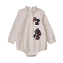 Dinky Baby Long Sleeve Romper With Flowers Cream