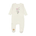 Mon Tresor Baby Whimsical Blooms Footie Ivory