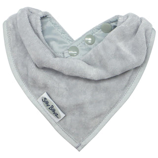Buy grey Silly Billyz Velour Bandana Bib