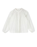 Lilou Girls Covered Placket Shirred Blouse White