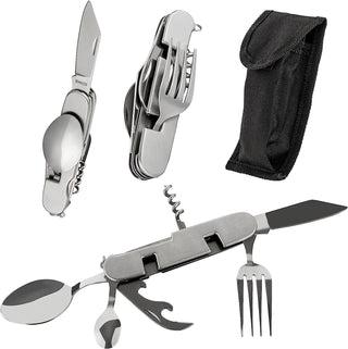 Camp Active Folded Cutlery Set 6in1 Incl Belt Pouch 3*10cm