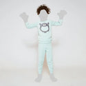 Charlie Choe Boys Velour PJ Light Aqua