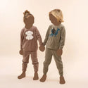 Charlie Choe Boys Velour PJ Faded Green