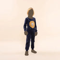 Charie Choe Boys Velour PJ Navy
