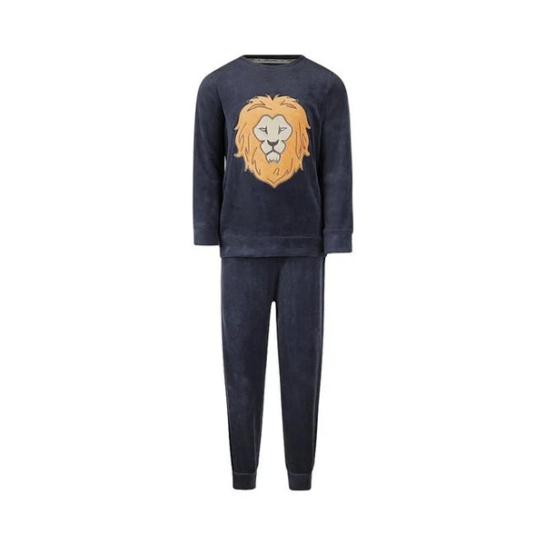 Charie Choe Boys Velour PJ Navy