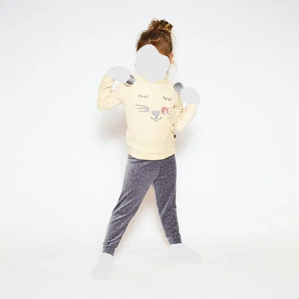 Charlie Choe Girls Velour Pj Beige