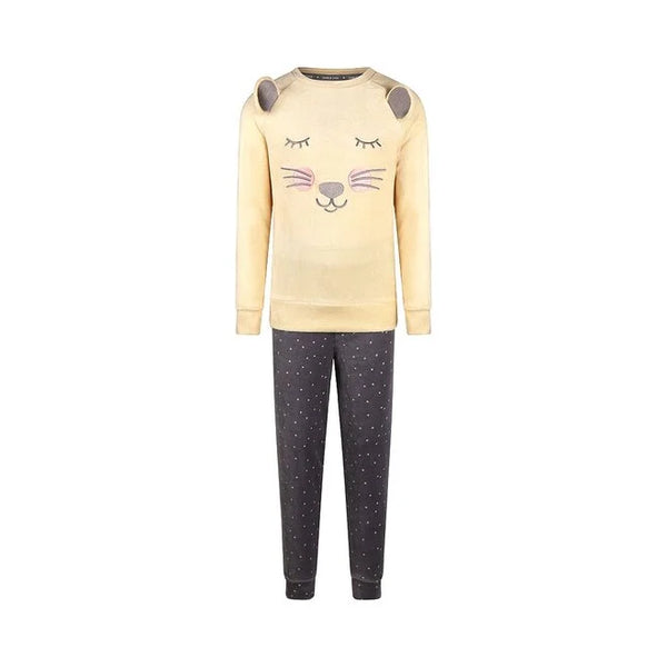 Charlie Choe Girls Velour Pj Beige