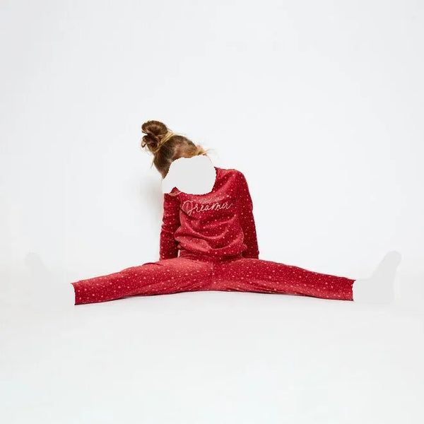 Charlie Choe Girls Velour PJ Brique Red