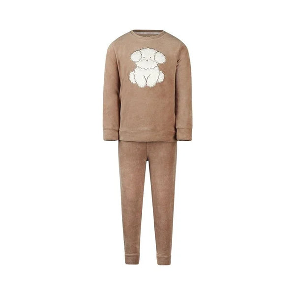 Charlie Choe Girls Velour PJ Faded Brown
