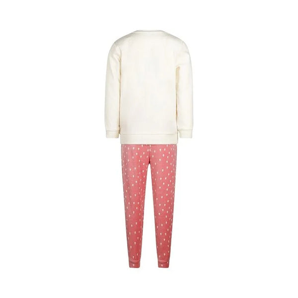 Charlie Choe Girls Velour Rain PJ Off White/Pink