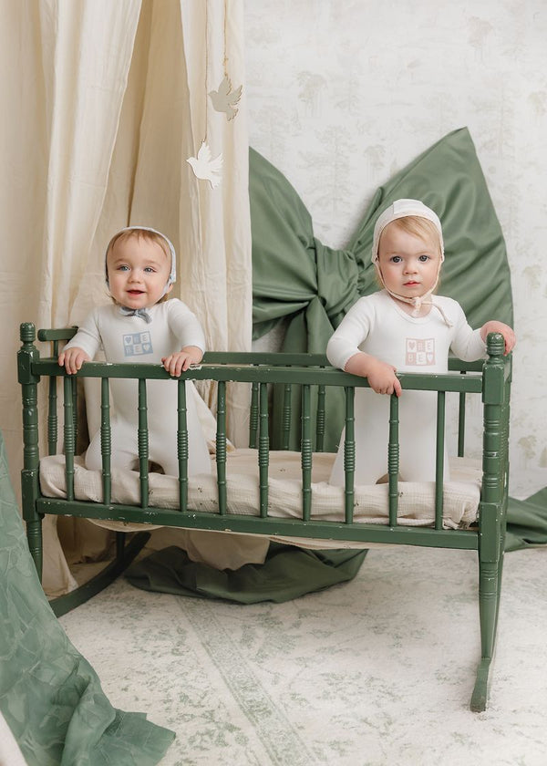 Mon Tresor Baby Bliss Bebe Girls Footie Ivory & Pink