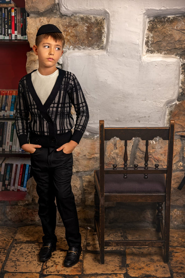 Dinky Boys Black Checked Jumper