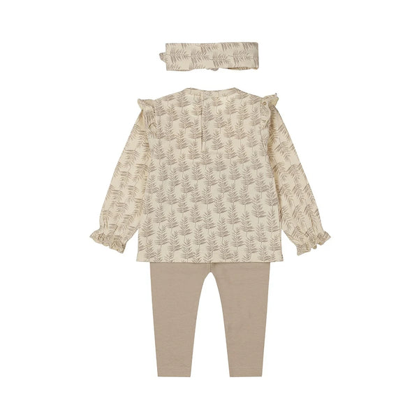 Dirkje Baby Girls 2Pc Babysuit With Headband Off White