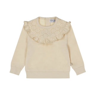 Dirkje Baby Girls Top With Frill Off White