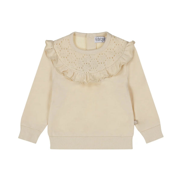 Dirkje Baby Girls Top With Frill Off White