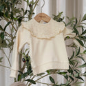 Dirkje Baby Girls Top With Frill Off White