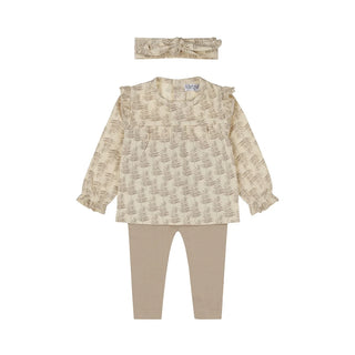 Dirkje Baby Girls 2Pc Babysuit With Headband Off White
