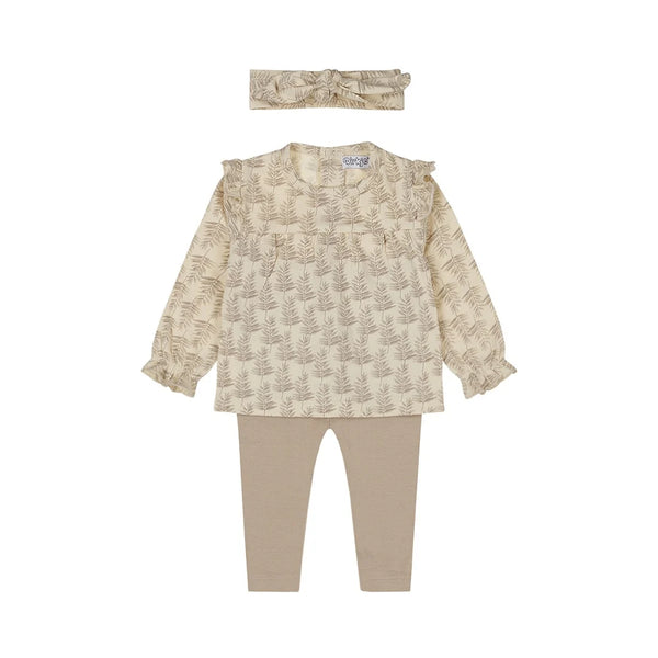 Dirkje Baby Girls 2Pc Babysuit With Headband Off White
