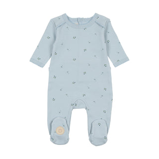 Mon Tresor Baby Plush Print Boys Footie Niyagara Blue