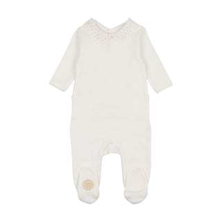 Mon Tresor Baby Touch Of Crochet Boys Footie Ivory