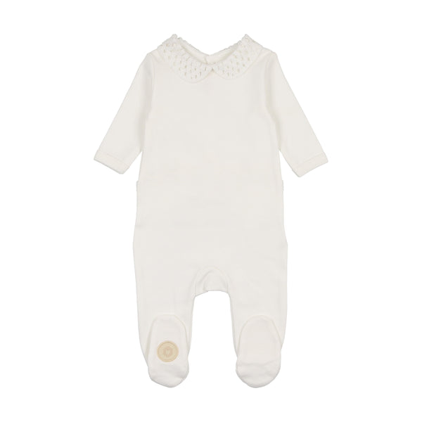 Mon Tresor Baby Touch Of Crochet Boys Footie Ivory