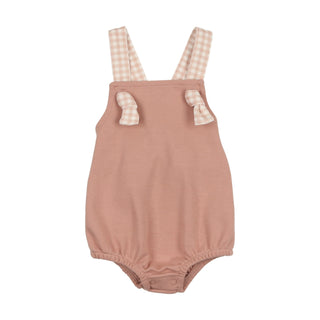 Mon Tresor Baby Gingham Glory Romper Misty Rose